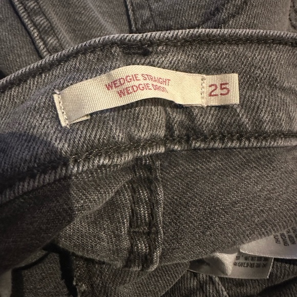 Levi’s Wedgie Straight High Rise Button Fly Comet Grey Jeans Size 25 - Picture 5 of 5